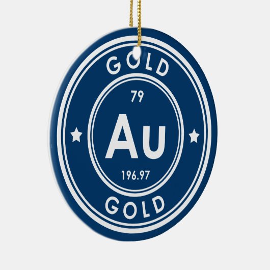 Blue Keramik Ornament Gold Element (Rechts)