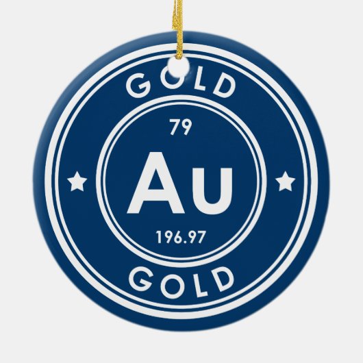 Blue Keramik Ornament Gold Element (Hinten)