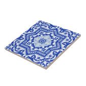Blue Keramik Style Azulejo Vintag Monogram Fliese (Seite)