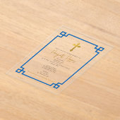 Blue Key griechisch-orthodoxe Christening Boy Tauf Acryleinladungen (Ablage )