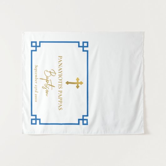 Blue Key Griechischer Weihnachts-Taufen-Tischläufe Wandteppich (Vorderseite (Horizontal))