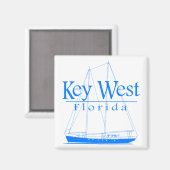 Blue Key West Sailing Magnet (Vorderseite/Rückseite)