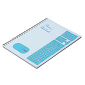 Blue Keyboard and Mouse Notebook Notizblock (Linke Seite)