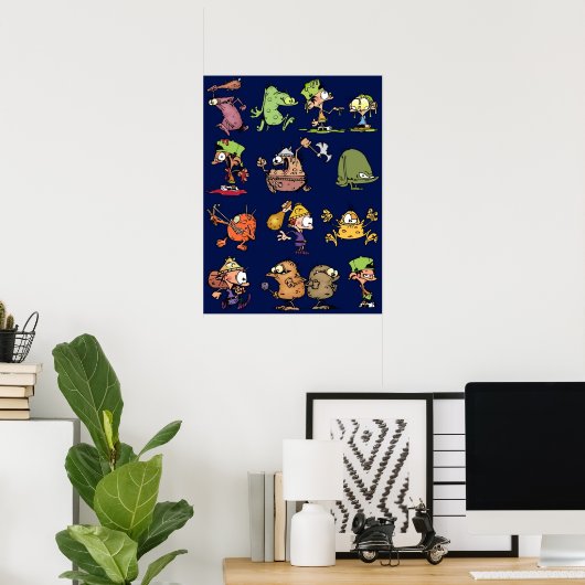 Blue Kid Paddle Characters Poster (Heimbüro)