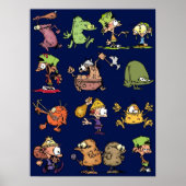Blue Kid Paddle Characters Poster (Vorne)