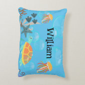 Blue Kids Nautic Pattern Room Dekokissen (Rückseite(Vertikal))