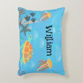 Blue Kids Nautic Pattern Room Dekokissen (Vorderseite(Vertikal))