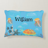 Blue Kids Nautic Pattern Room Dekokissen (Rückseite)