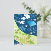Blue Kimono Postkarte (Stehend Vorderseite)