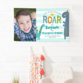 Blue Kindergarten Abschluss Foto Dinosaur Boy Banner (Insitu)