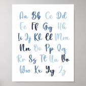 Blue Kinderzimmer Alphabet ABC Lernposter Poster (Vorne)