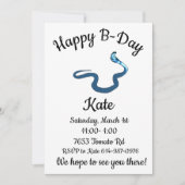 Blue King Cobra Happy B-Day Einladung (Vorderseite)