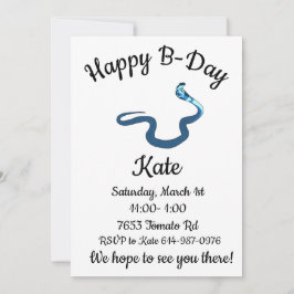 Blue King Cobra Happy B-Day Einladung