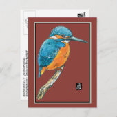 Blue Kingfisher Bird Postkarte (Vorne/Hinten)