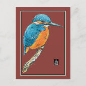 Blue Kingfisher Bird Postkarte (Vorderseite)