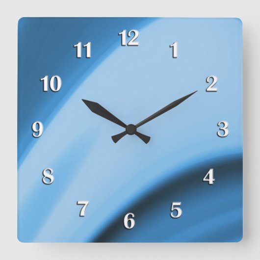 Blue Kitchen 12 Digit Wall Clock Quadratische Wanduhr (Vorderseite)