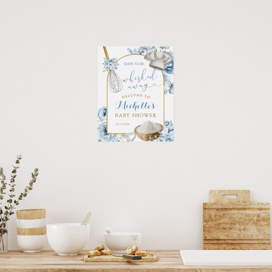 Blue Kitchen Brautparty Begrüßungszeichen Poster (Küche)