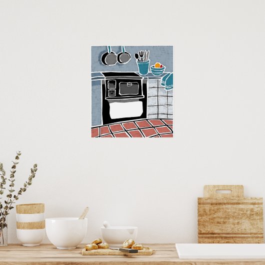 Blue Kitchen Poster (Küche)