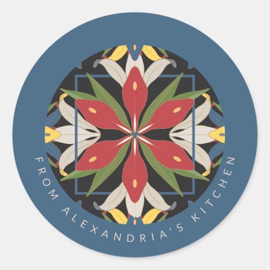 Blue Kitchen Tile Design | Aus der Küche von Runder Aufkleber (Vorderseite)