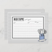 Blue Kitchen Utensil Caddy Rolling Button Rezeptka Postkarte (Vorne/Hinten)