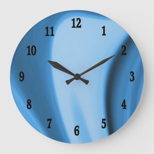 Blue Kitchen Wirbel Wall Clock Große Wanduhr (Vorderseite)