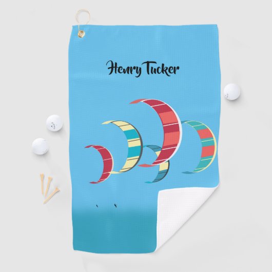 Blue Kite Surfing Golf Handtuch (Insitu)