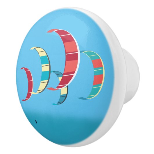 Blue Kite Surfing Keramik Drawer Pull Keramikknauf (Rechts)