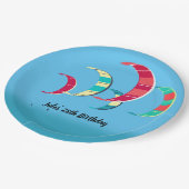 Blue Kite Surfthema Pappteller (Schrägansicht)