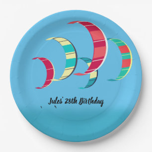 Blue Kite Surfthema Pappteller