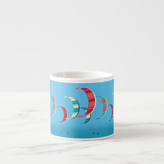 Blue Kiteboarding Design Espressotasse (Vorderseite)