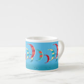 Blue Kiteboarding Design Espressotasse (Vorderseite Rechts)