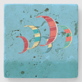 Blue Kiteboarding Design Stone Untersetzer (Vorderseite)