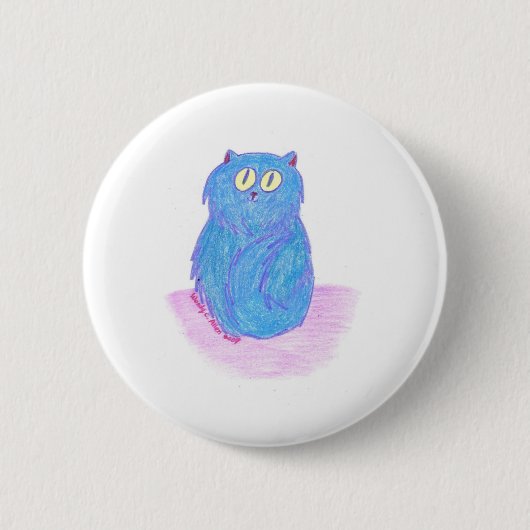 Blue Kitten Button (Vorderseite)