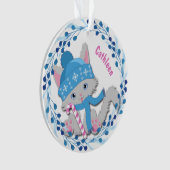 Blue Kitten Wreath Kids Ornament (Vorderseite)