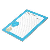 Blue Kitty Balloon Lined Daily Planner Notizblock (angewinkelt)