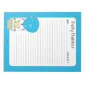 Blue Kitty Balloon Lined Daily Planner Notizblock (Vorderseite)