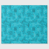 Blue Kitty Kat Antics Geschenkpapier (Flach)