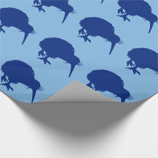 Blue Kiwi Pattern Geschenkpapier (Ecke)