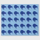 Blue Kiwi Pattern Geschenkpapier (Flach)