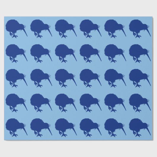 Blue Kiwi Pattern Geschenkpapier (Flach)