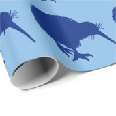 Blue Kiwi Pattern Geschenkpapier (Rolleneckpunkt)