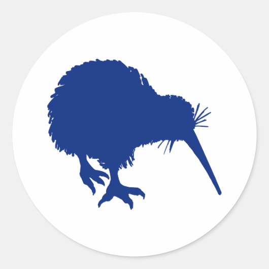 Blue Kiwi Runder Aufkleber (Vorderseite)