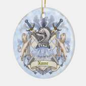 Blue Knight Familienwappen Nachname Keramik Ornament (Links)