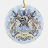 Blue Knight Familienwappen Nachname Ornament (Vorne)