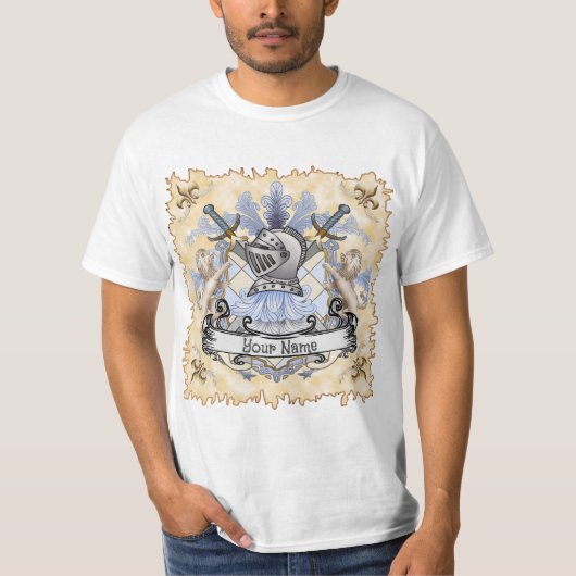 Blue Knight Familienwappen Nachname T - Shirt (Vorderseite)