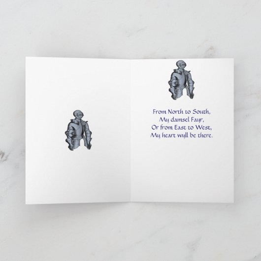 Blue Knight Greeting Card Karte (Innenseite)