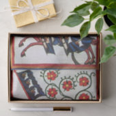 BLUE KNIGHT HORSEBACK MEDIEVALES MINIATURMONOGRAMM SEIDENPAPIER (Geschenk)