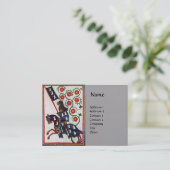 BLUE KNIGHT HORSEBACK Mittelalterliche Rote Rosen  Visitenkarte (Stehend Vorderseite)