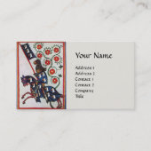 BLUE KNIGHT HORSEBACK Mittelalterliches Monogramm Visitenkarte (Vorderseite)