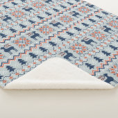 Blue Knited Weihnachts Sweater Rentier Muster Sherpadecke (3/4)